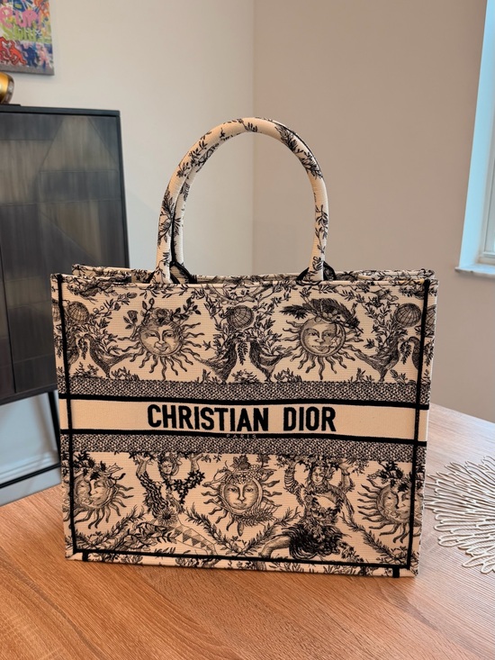 Dior Handbags - Dior Cream and Black Toile de Jouy Book Tote